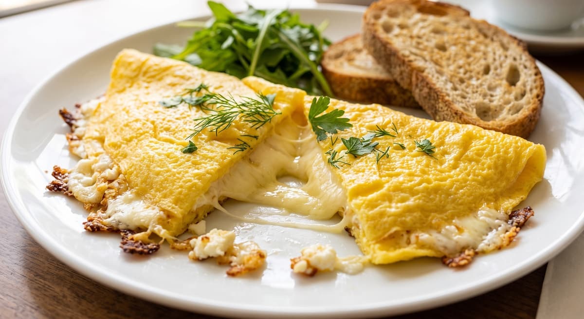 Kızarmış peynirli omlet
